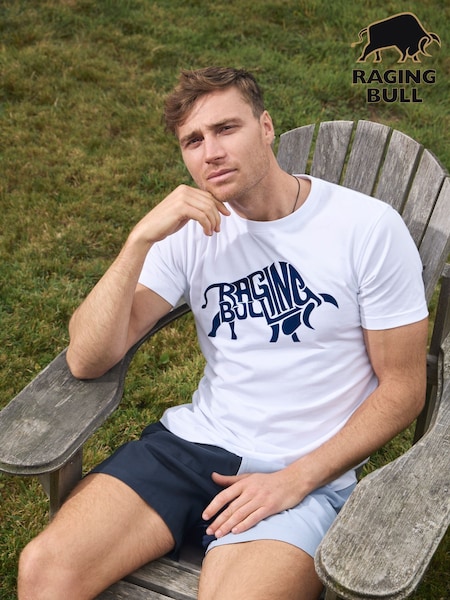 Raging Bull 100% Cotton Flock Bull White T-Shirt (F72970) | £33 - £35