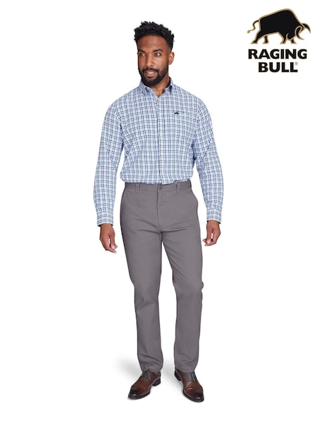Raging Bull Grey Classic Chino Trousers (F72983) | £70