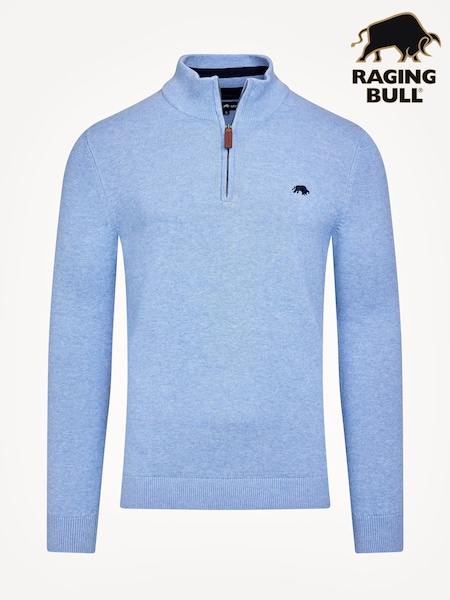 Raging Bull Blue Classic Quarter Zip Jumper (F72995) | £90 - £100