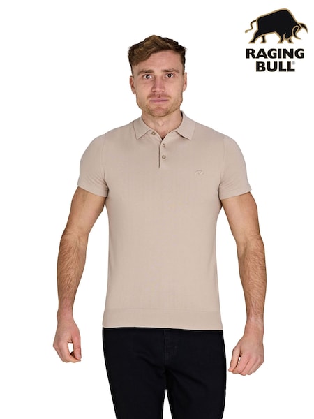 Raging Bull Natural 100% Cotton Short Sleeve Knitted Polo Shirt (F73109) | £65 - £75