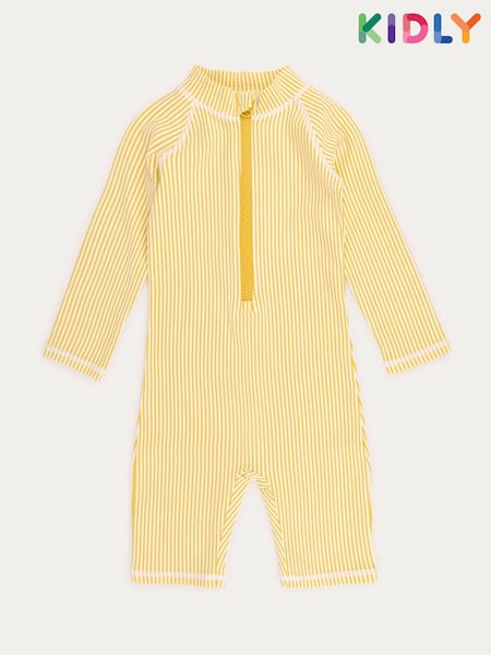 KIDLY Pink 3/4 Sleeve Seersucker Sunsuit (F73142) | £24