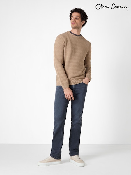 Oliver Sweeney Blue 100% Cotton Crew Neck Jumper (F73147) | £139