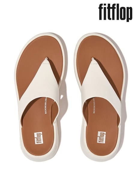 FitFlop Cream F-Mode Toe Post Sandals (F73155) | £90
