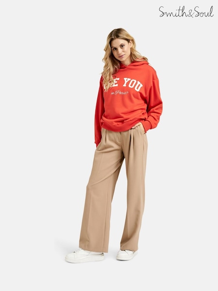 Smith & Soul Tan Brown Wide Leg Trousers (F73215) | £100