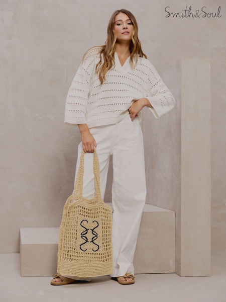 Smith & Soul Cream Crochet Pullover (F73224) | £90