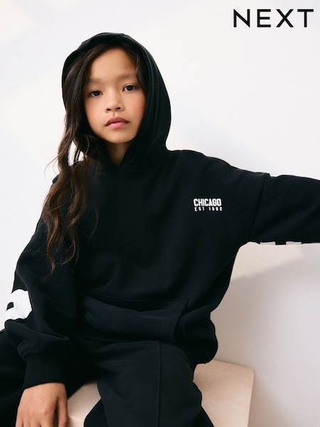 Black Slogan Hoodie (3-16yrs) (F73328) | £15 - £20