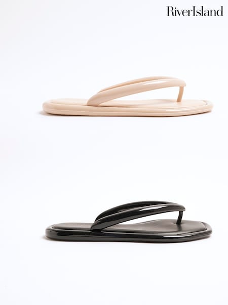 River Island Natural Jelly Flip Flops 2 Pack (F73437) | £31