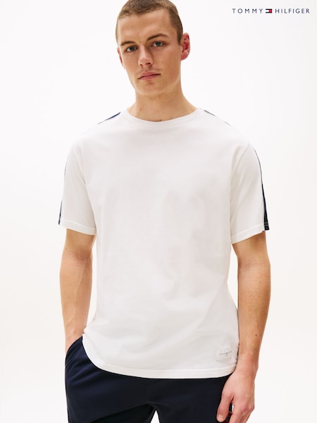 Tommy Hilfiger Natural 100% Cotton Established Stripe Sleeve Lounge T-Shirt (F73477) | £41