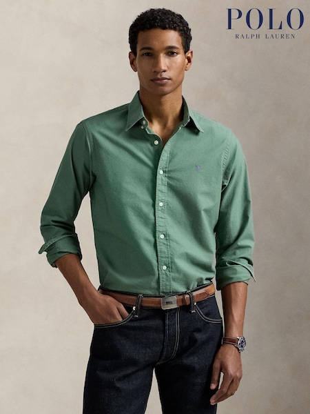 Polo Ralph Lauren Green Long Sleeve Custom Fit Oxford Shirt (F73517) | £145