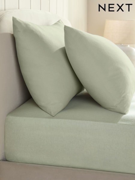 Sage Green Teddy Fleece Extra Deep Fitted Deep Fitted Sheet (F73625) | £16 - £26