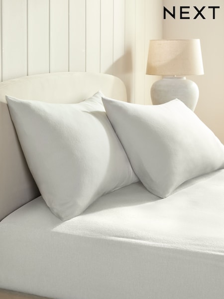 Set of 2 Silver Grey Supersoft Brushed Pillowcases (F73627) | £10