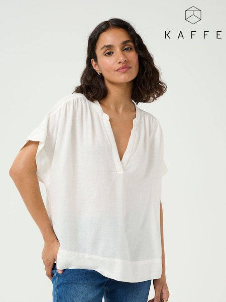 Kaffe KAmilia Wing Short Sleeve White Blouse (F73661) | £40
