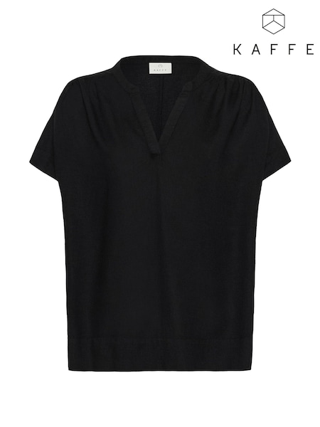 Kaffe KAmilia Wing Short Sleeve Black Blouse (F73662) | £40