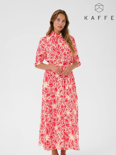 Kaffe Pink KAmira Printed Weave Shirt Dress (F73698) | £70