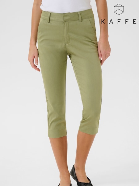 Kaffe Green KAlea Capri Cropped Trousers (F73714) | £65