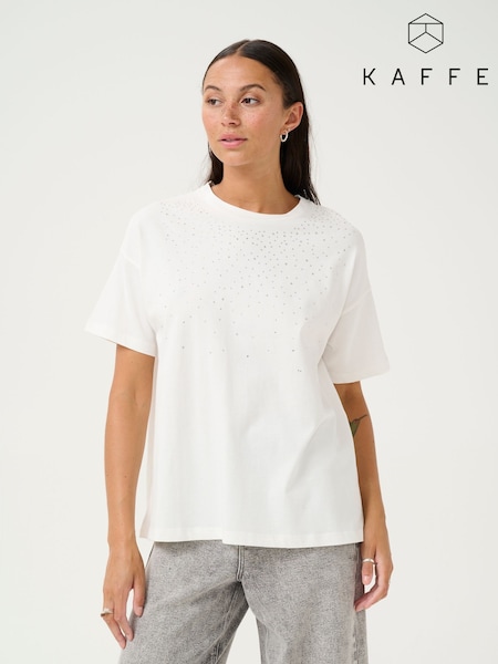 Kaffe KAberisa Relaxed Short Sleeve White T-Shirt (F73717) | £40