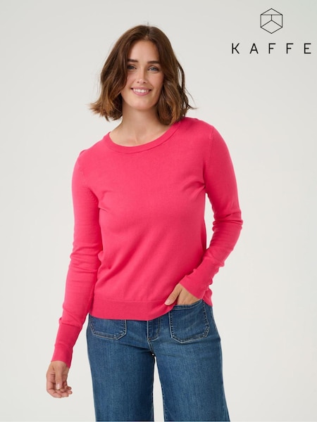 Kaffe Red KAlizza Round Neck Knit Pullover Jumper (F73771) | £35