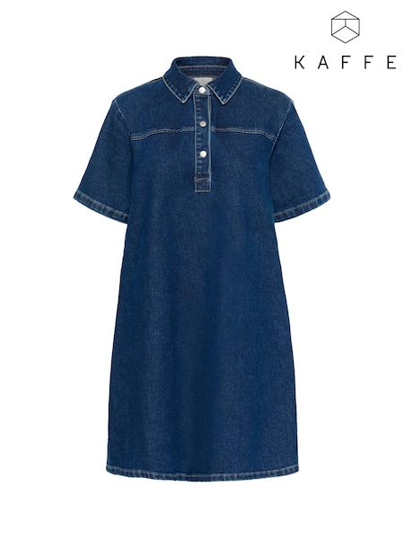 Kaffe Blue KAsandra Half Sleeves Denim Dress (F73775) | £90