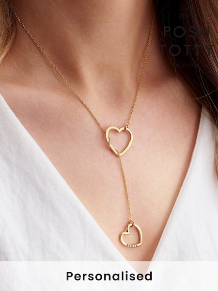 Personalised Heart Lariat Necklace (F73813) | £91