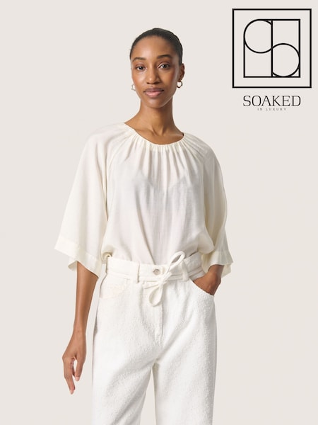 Soaked in Luxury Slleodora White Blouse With Round Neck (F73830) | £60