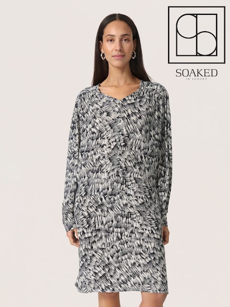 Soaked in Luxury SLZaya V-Neck Above The Knee Black Dress (F73837) | £90