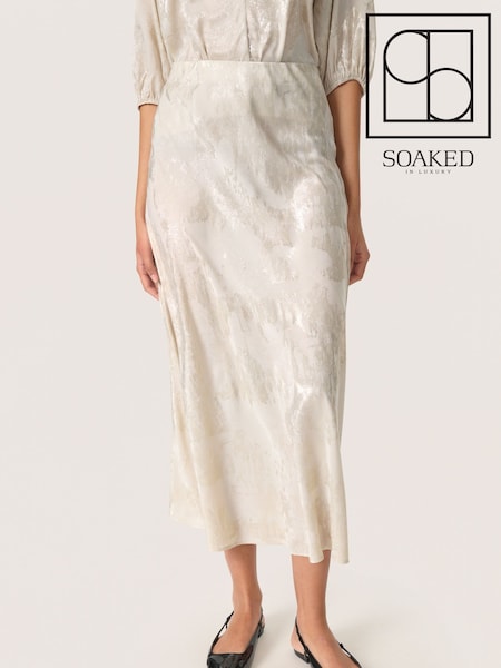 Soaked in Luxury Grey Elegant High-Waisted Skirt (F73839) | £85