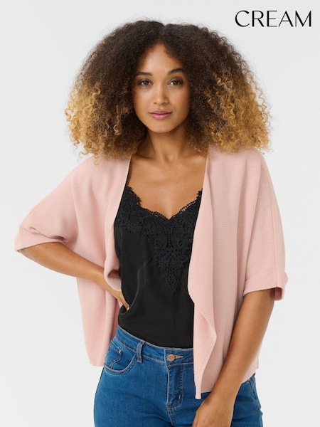 Cream Pink CRSillar Knit Bolero 100% Cotton Cardigan (F73844) | £50
