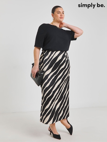 Simply Be White Satin Maxi Skirt (F74015) | £32