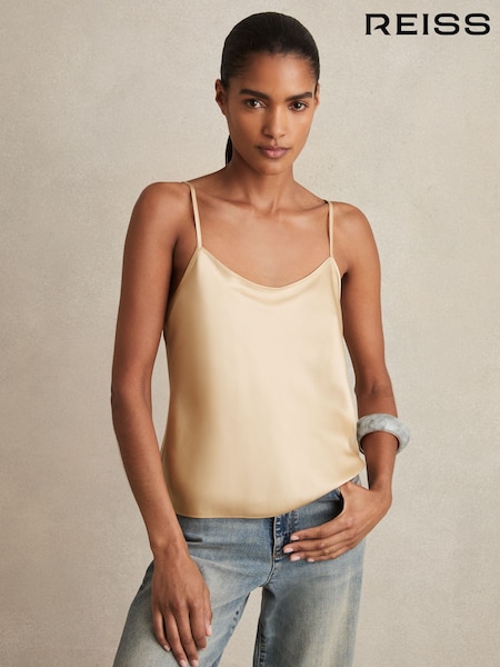 Reiss Gold Corey Silk Cami Top (F74191) | £0
