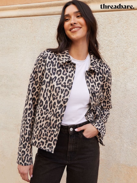 Threadbare Natural Cropped Button Up Suedette Shacket (F74271) | £45