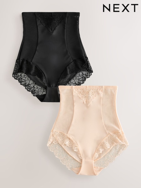 Black/ Pastel Rose Nude Femina Tummy Control Shaping Briefs 2 Pack (F74383) | £40