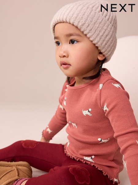 Red Dog Rib Long Sleeve T-Shirt (3mths-7yrs) (F74389) | £5 - £7