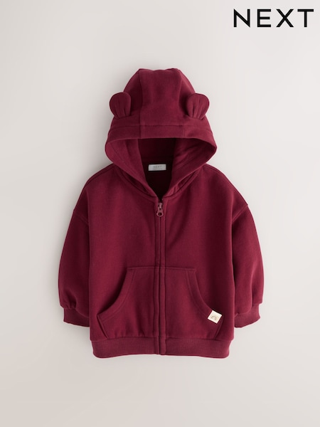 Burgundy Red Zip Through Hoodie (3mths-7yrs) (F74409) | £10 - £12
