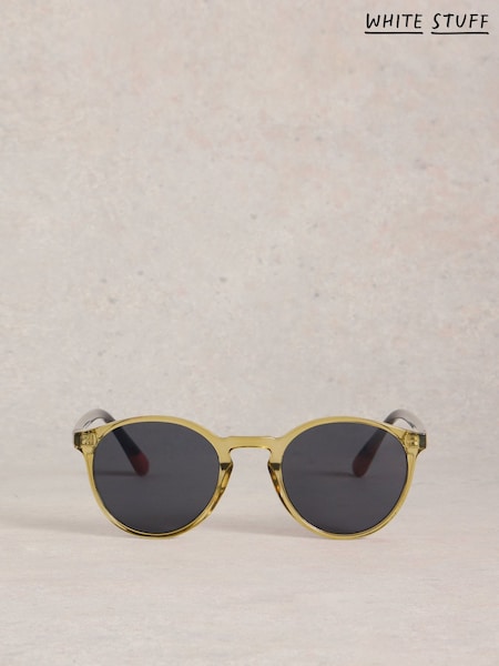 White Stuff Green Preppy Round Sunglasses (F74484) | £30
