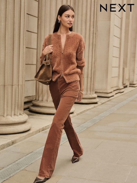 Tan Brown Cord Boootcut Trousers (F74516) | £34
