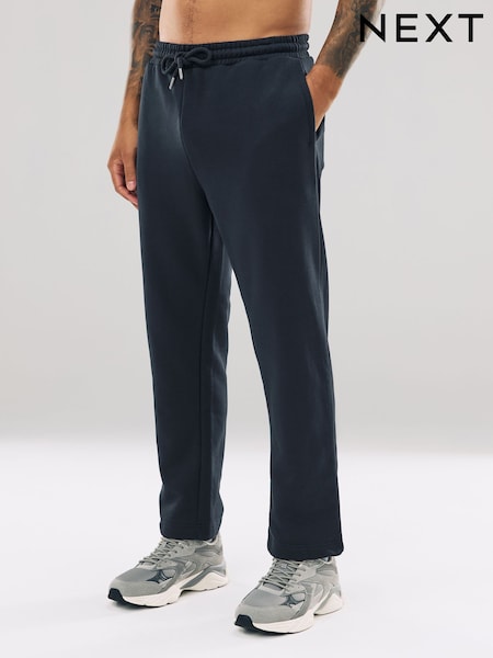 Navy Blue Straight Fit Cotton Rich Jersey Joggers (F74557) | £26