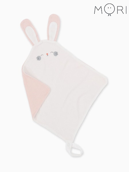 MORI Pink Bunny Cotton & Bamboo viscose Baby Comforter (F74641) | £14.50