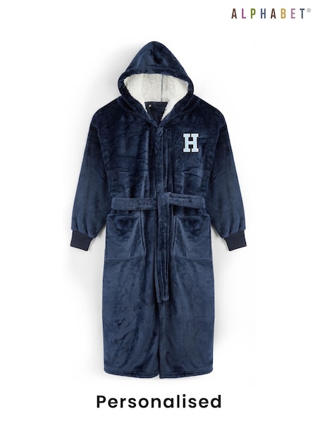 Alphabet Personalised Mens Hooded Cuffed Robe (F74811) | £48
