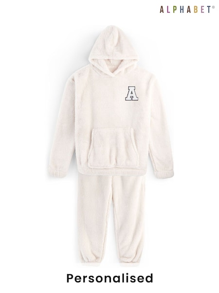 Alphabet Personalised Womens Fluffy Fleece Hoodie (F74815) | £38