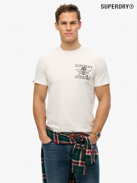 Superdry Cream 100% Cotton Skull T-Shirt (F74833) | £30
