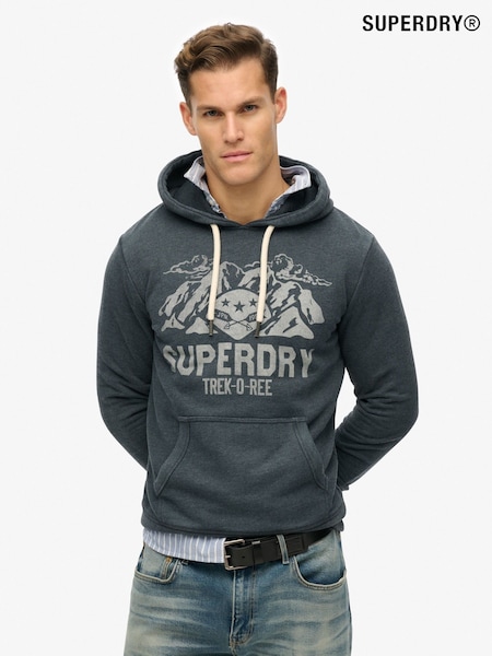 Superdry Blue Lo-Fi Outdoor Mono Relaxed Hoodie (F74847) | £55