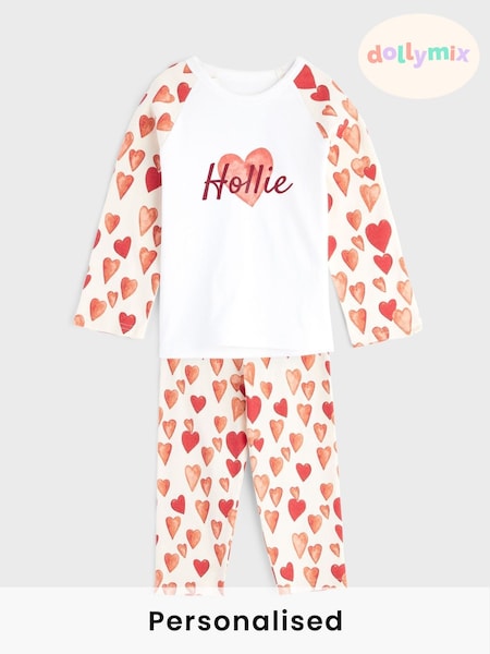 Personalised Girls Rainbow Pyjamas Set by Dollymix (F74914) | £24