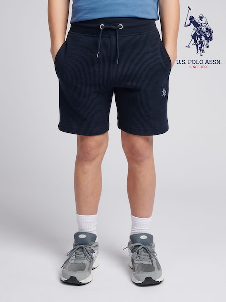U.S. Polo Assn. Blue Boys Waffle Texture Shorts (F74953) | £40 - £48