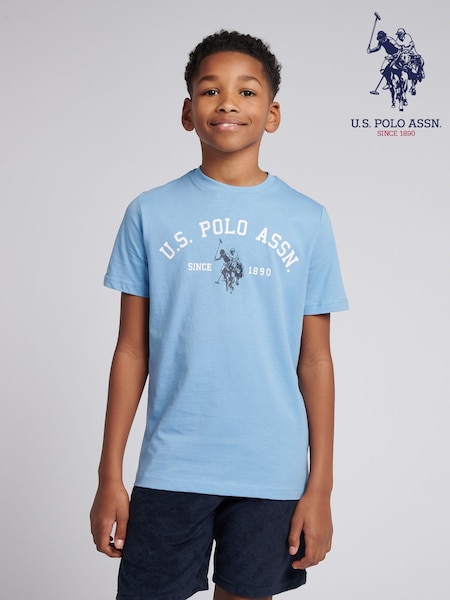 U.S. Polo Assn. Navy Blue Boys 100% Cotton Signature Arch Print T-Shirt (F74957) | £20 - £24