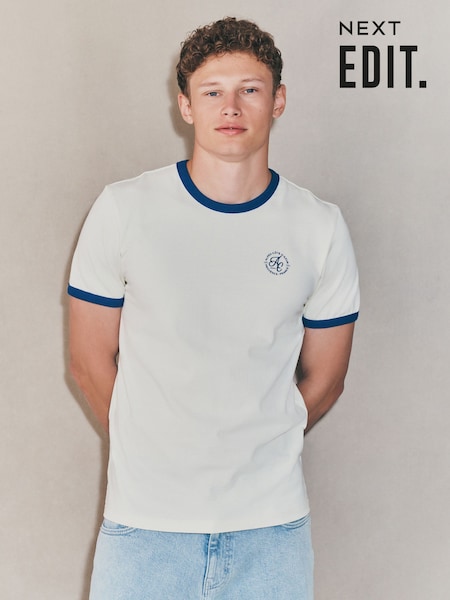 Ecru EDIT Slim Fit Ringer T-Shirt (F75003) | £18