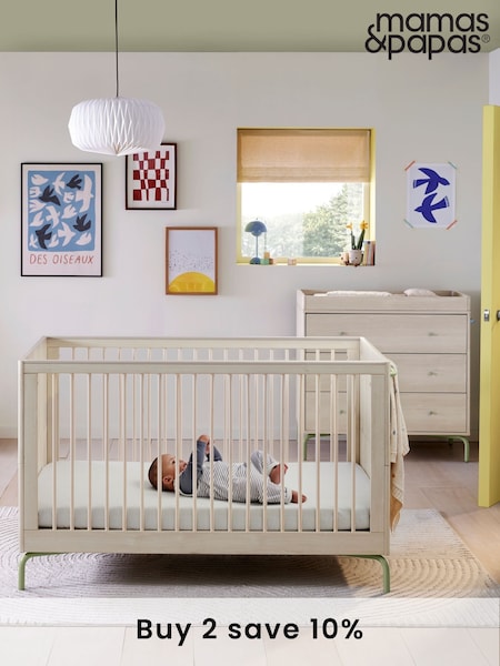 Mamas & Papas Moss Green Kinlay Nursery Cot Bed (F75036) | £550