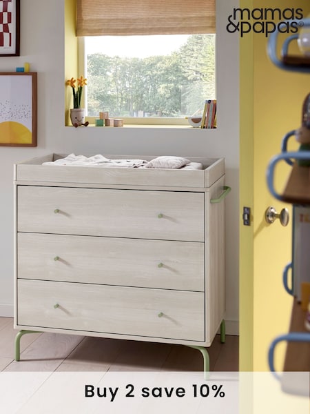 Mamas & Papas Moss Green Kinlay Nursery Dresser Changer (F75051) | £460