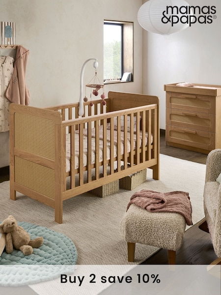 Mamas & Papas Rattan Oak Esna 2 Piece Rattan Nursery Furniture Set (F75078) | £710