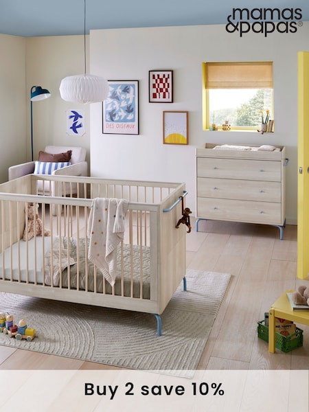 Mamas & Papas Dusty Blue Kinlay 2 Piece Nursery Furniture Set (F75079) | £910