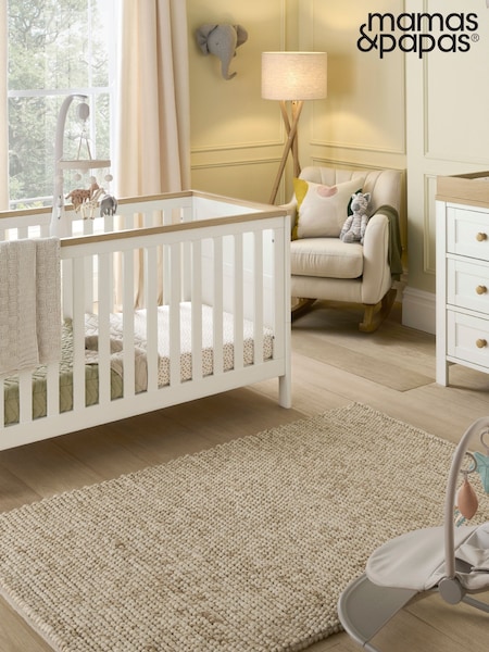 Mamas & Papas White Natural Wedmore Nursery Cot Bed (F75080) | £440